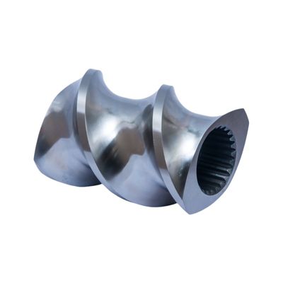 ซื้อ สีเหล็กไร้สแตนเลสเคลือบ Twin Screw Extruder Extruder Double Flighted Conveyor Element Screw online manufacture